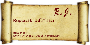 Repcsik Júlia névjegykártya